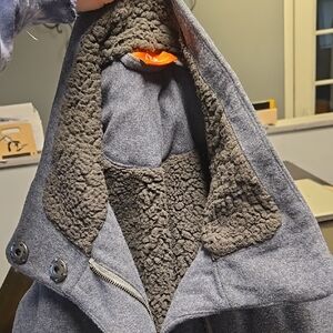 Gray Coat with Fleece Lining